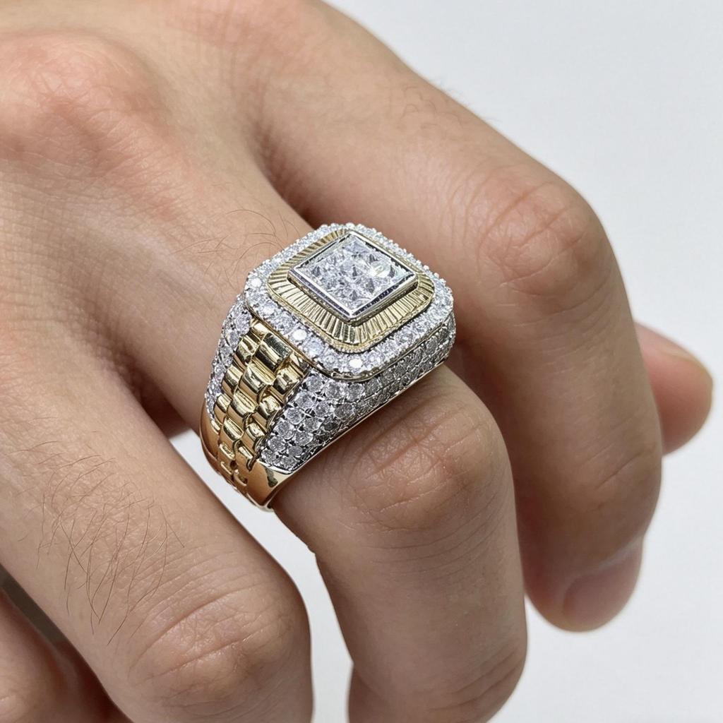 Trendy HipHop Diamond Ring for Men - European American Street Style Fashion Accessory