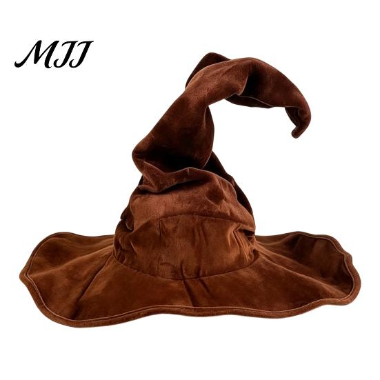 Accessori Costumi da Mago per Adulti Cappello da Strega Donna, Grande Cappello Morbido in Tessuto di Velluto Arricciato, Performance Teatrale Festa di Halloween, Costume Cosplay,