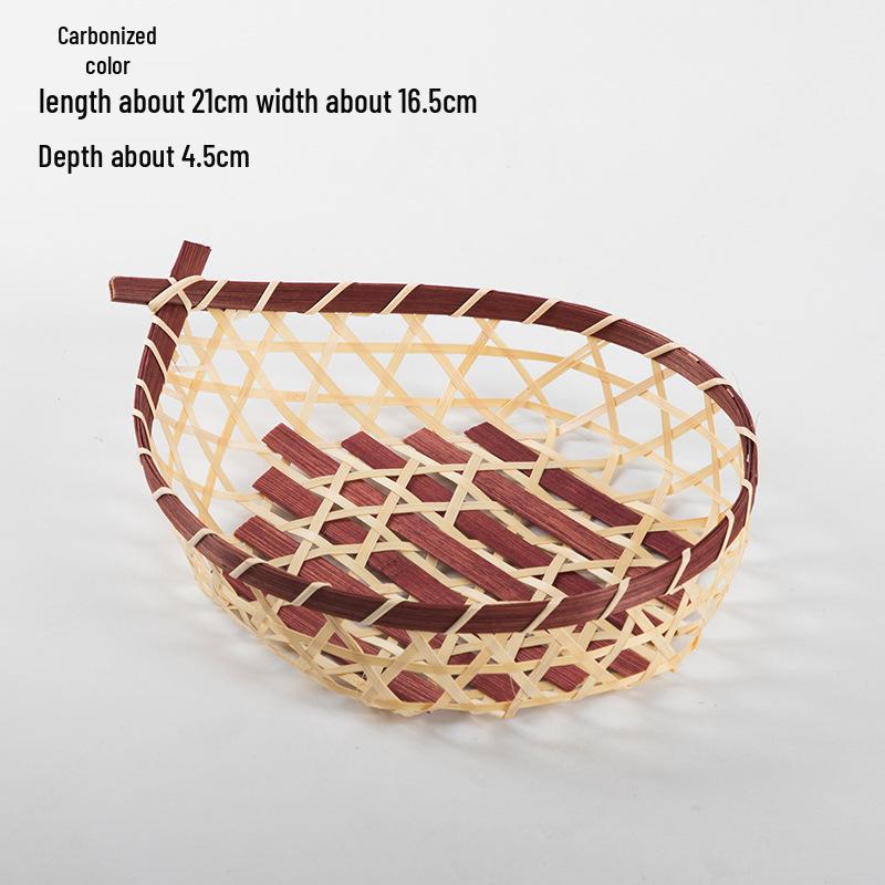 Set di cestini intrecciati in bambù fatti a mano: Setaccio, Contenitore, Piatto da Frutta, Vassoio per Snack, Design Rotondo da Setaccio in Stile Rustico