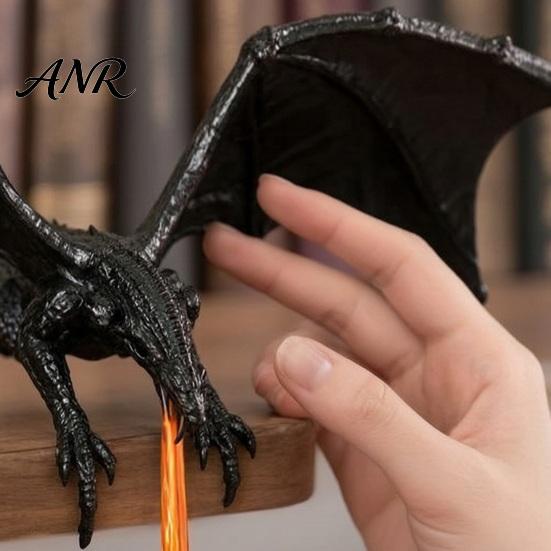 3D Printed Dragon Statue Fire-breathing Figurine, Durable PLA Flying Book Stopper, Magical Home Office Decor Print Fantasy Ornament for Library