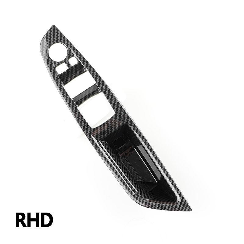 For BMW 5 Series F10 F18 2011 2012 2013 2014 2015 2016 2017 Car ABS Carbon Texture Door Window Lifter Button Frame Cover Trim RHD Driver side