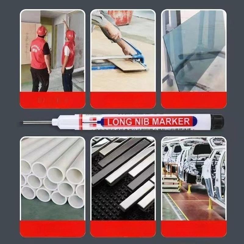 New Multi-color Deep Hole Marker Ceramic Tile Deep Hole Marker Waterproof Quick-drying Oil Pen Woodworking Pen Marker Pens