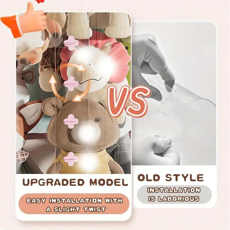 Doll Storage Box With Light Toys Organization Plush Toy Storage Tube Transparent Plastic Stuffed Storage Barrel Organizer Gifts