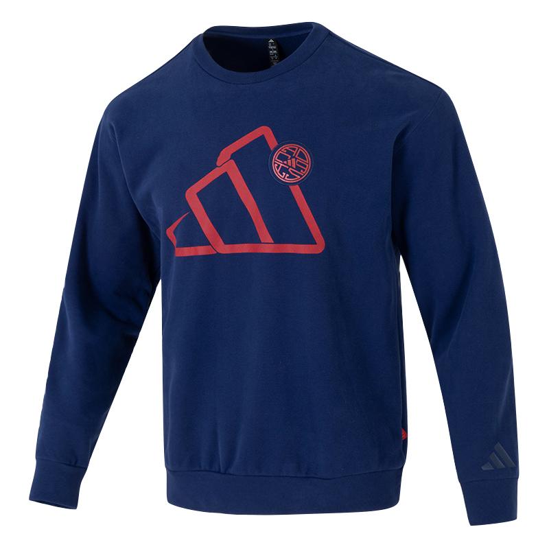Adidas Sweatshirts Men s Blue Crew Neck Moderate JM1004- 180/100A/L