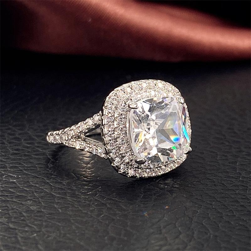 Novos anéis de cristal de zircônia cúbica de luxo para mulheres, alianças de casamento, acessórios, anéis brilhantes AAA CZ, joias da moda
