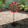 Decorative Backyard Garden Supplies Flower Wind Spinner, 29.5" Metal Spinner with Stake, Outdoor Rust Artistic Yard Decorations for Home Resistant