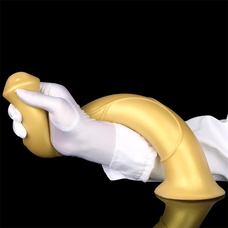 Weiblicher goldener Silikon-Super-King-Size-Dildo, Analplug, Pferd, hängender Esel-Masturbator, erotisches Produkt für Erwachsene