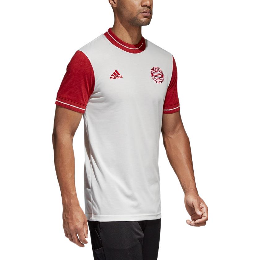 Adidas FC Bayern Munich Icon Jersey Sport Short Sleeve Men Tops White CV8100