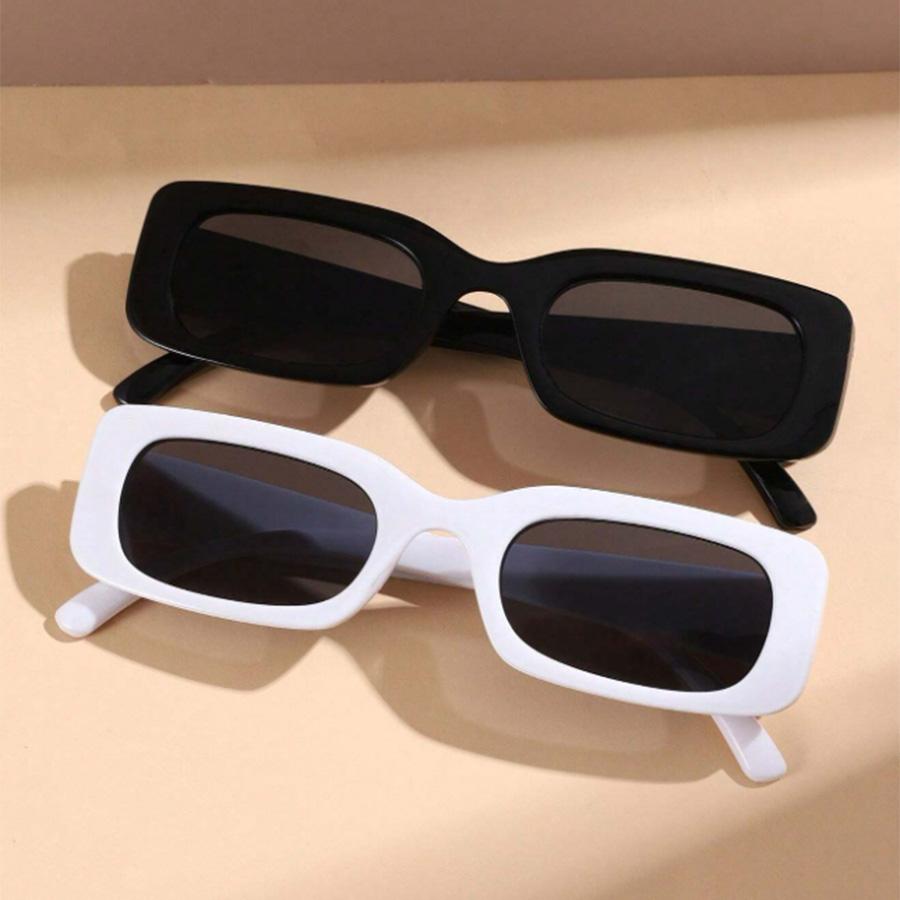 2 STÜCK Mode Kleine Quadratische Sonnenbrille lässig Y2K Wind Retro Mode Brille Sommerurlaubsbrille Damen