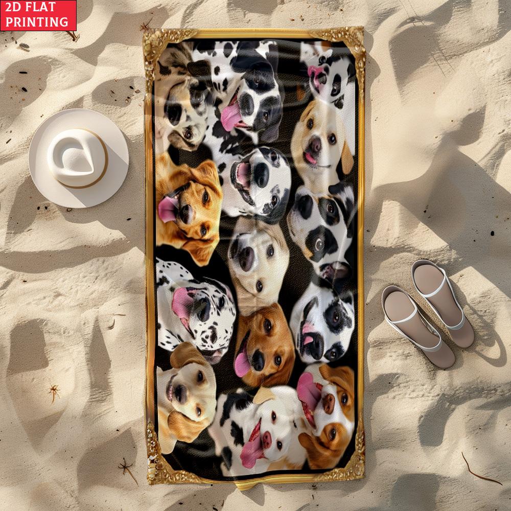 1PC Group of Dogs Extra Large Beach Towel Ultra Soft Quick Dry Microfiber Sand Free For Swimming Pool Yoga Travel Beach Accessor