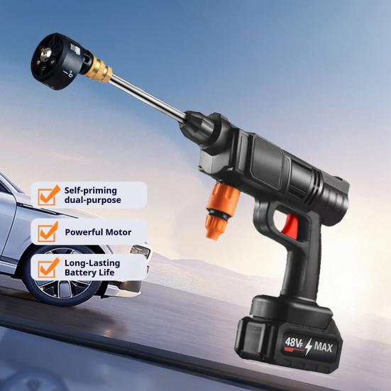 Handheld Pressure Cordless Washer with 6-in-1 Electric Car Pressure Washer Tool