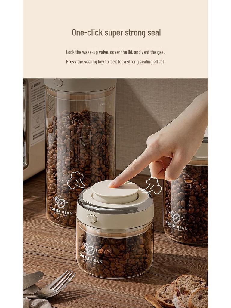 Electroplated Vacuum Sealing Coffee Bean and Powder Storage Jar