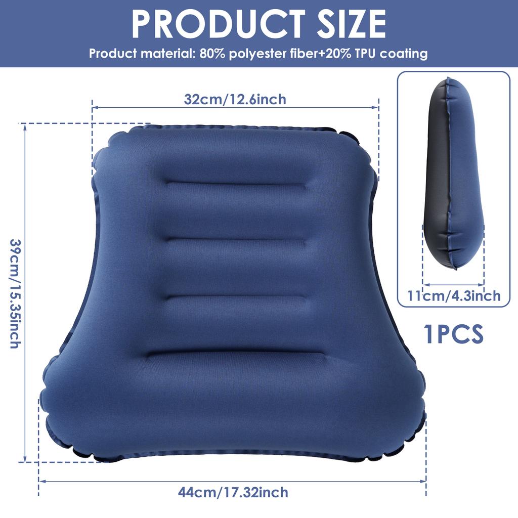 Inflatable Lumbar Support Pillow Ergonomic Portable Back Support Pillow Comfortable Office Chair Cushion for Home Car Traveling