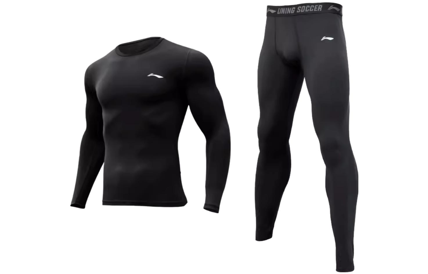 Li Ning Fitness Set Men s Black YUDT069-1 YULT069-1 L