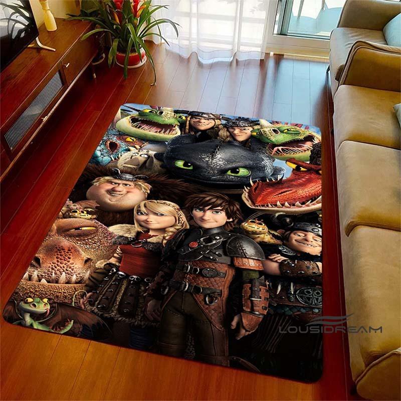 3DHow to Train Your Dragon themed printed rug, suitable for living rooms, bedrooms, sofas, balconies, gardens, etc. Large-sized