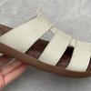 Johnature Genuine Leather Flat Slippers Weaving Hollow-out Breathable Casual Women's Slip-on Shoes