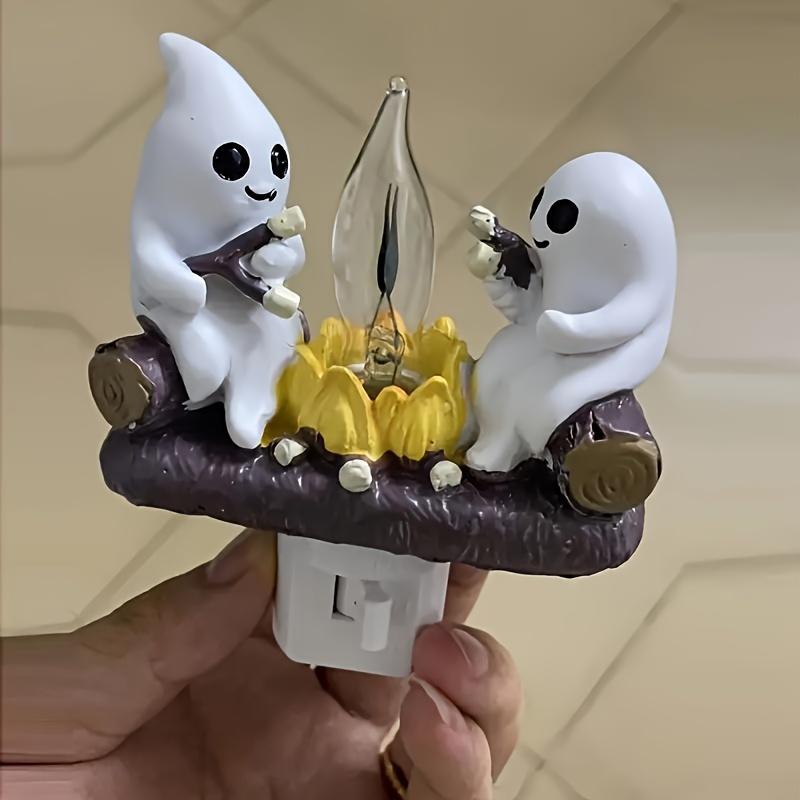 

Призрачный костер мерцающий ночник Хэллоуин Призрачный костер украшения 3D светодиодный маленький электрический искусственный костер ночник