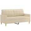 Vidaxl 2-Seater Sofa With Cushions, Cream, 140 Cm, Fabric