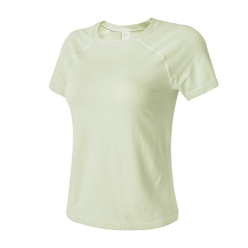 Women's Slim-Fit Knit Yoga Tee - One-Piece, Short Sleeve, Casual Outdoor Sports Top