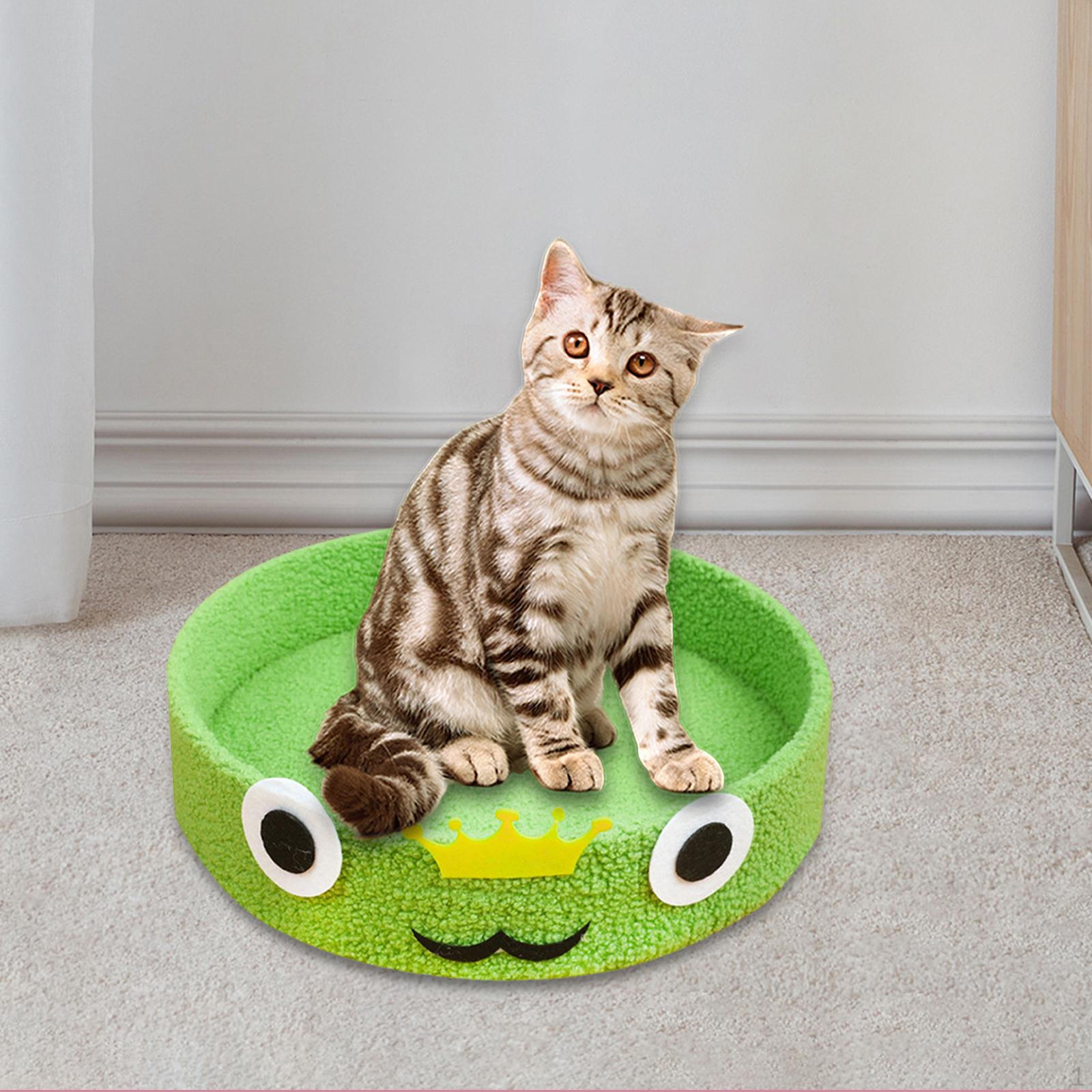 Cat Bed House Scratcher Hut Summer Round Lounge Diameter 38cm Small Dog Pet зелёный