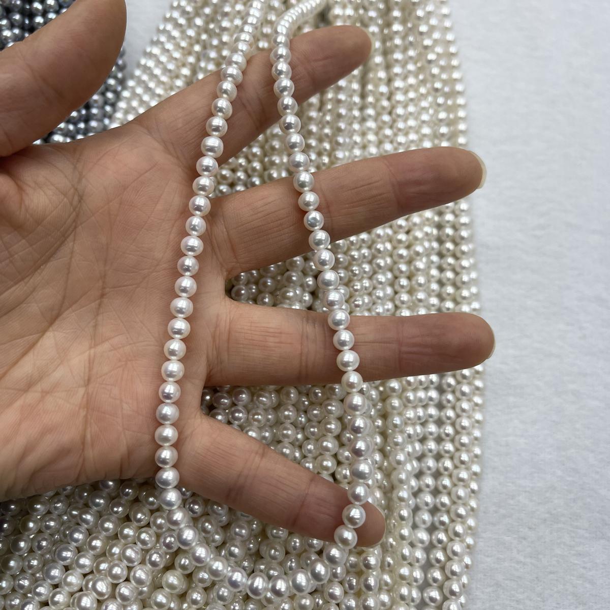 

1 нить, Роскошные белые и серые натуральные пресноводные жемчужные бусины, Ручная работа, круглый жемчуг для изготовления украшений, Поделки DIY (Бусины 5-5,5 мм, Длина 36 см) 1String/ 5-5.5mm-36cm белый