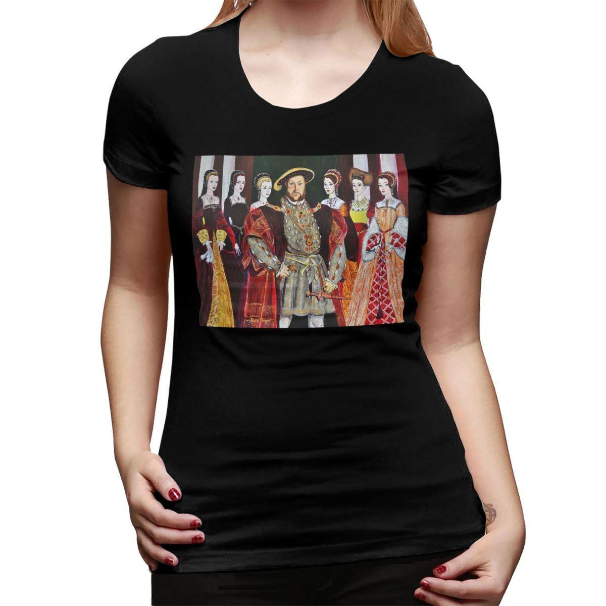 

King Henry 8th And His Six Wives TShirt for Women Round Neck Streetwear T Shirts Womens Short Sleeve Summer Clothes Tops 4XL