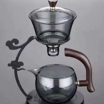 Home Magnetic Semi-Automatic High Borosilicate Glass Teapot Set - Kung Fu Brewing Light Luxury Artifact for Convenient Use