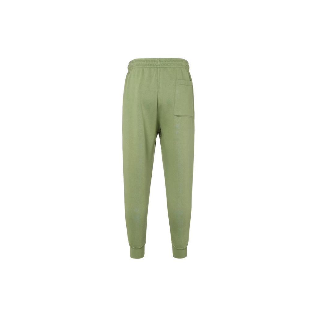 Jordan Essentials Solid Color Lace Up Casual Elastic Cuff Fleece Lined Knitted Sweatpants Men's Light Olive Yellow FJ7780-340