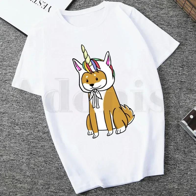 Funny Animal Dogs Kawaii Japanese Shiba Inu Women Cartoon Mom Summer Print Lady Tshirts Top T Shirt Ladies Womens Graphic