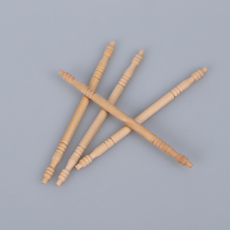 

4Pcs 1:12 Dollhouse Miniature Wood Pillar Column DIY Furniture Decor Accessories