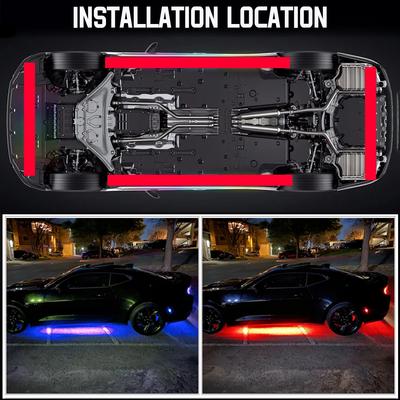 Neon LED RGB Car Underglow Bottom Light Remote/APP Control Flexible Waterproof LED Strip Car Underbody Light Decorative Lamp