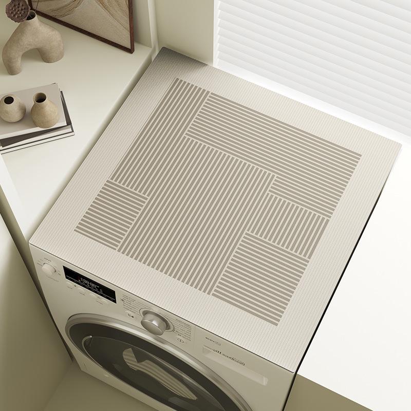 Wabi-Sabi Style Anti-Slip Dustproof Washing Machine Lid Cover Pad with Water Absorption.