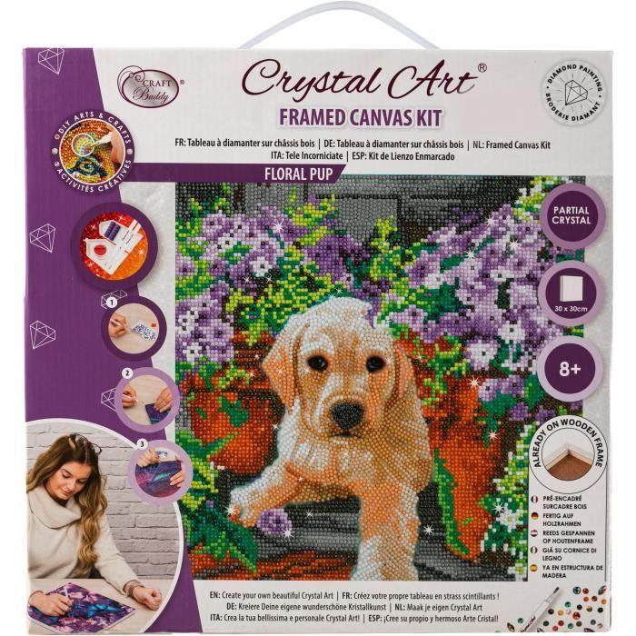 Diamond Painting Kit - CRYSTAL ART - Floral Pup - 30x30cm - 11 pièces - Intérieur