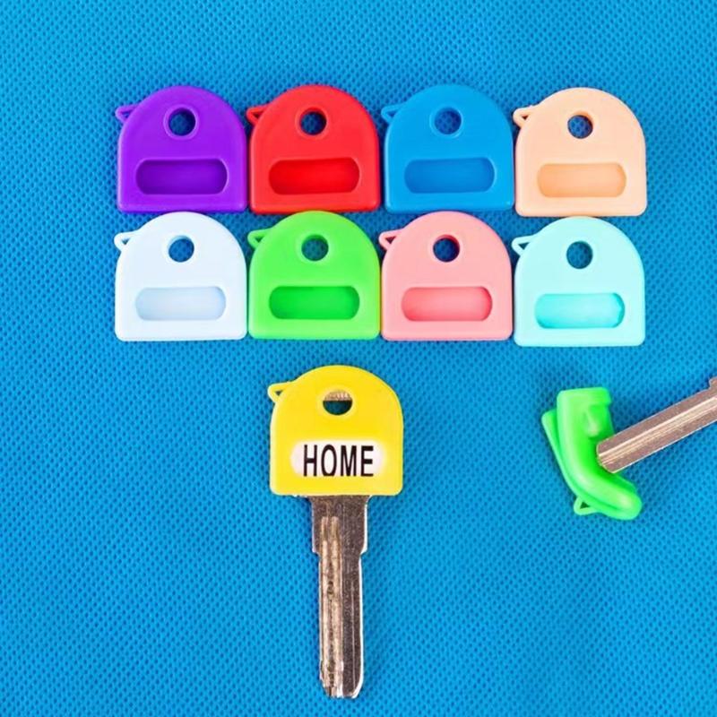 8pcs Colorful Key Covers Key Sleeves for Efficient Key Differentiation with Sturdy Plastic and Accessories