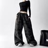 Pantaloni larghi a vita alta mimetici da donna: Stile Coreano, alla Moda e Casual