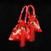 Chinese Style Canvas Flower Drawstring Bag Large Capacity Festive Sugar Bag  Festival