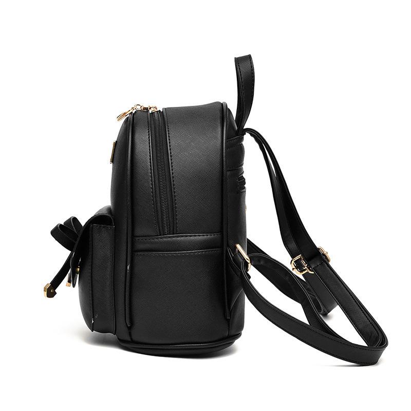 Einfacher Damenrucksack in reiner Farbe, vielseitiger Texturrucksack, Schleifendekoration, hochwertig