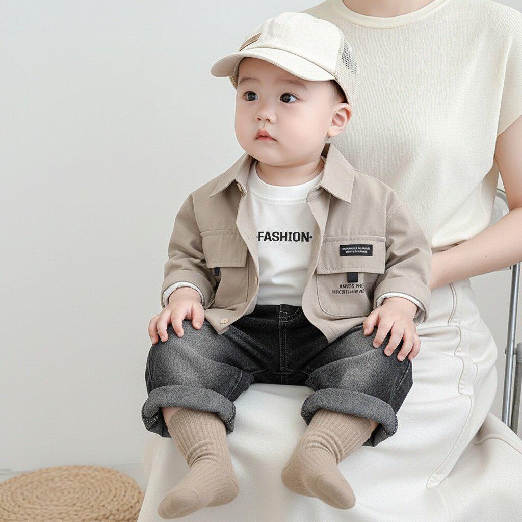 Costum Trendy cu Trei Piese pentru Băieți - Îmbrăcăminte Casual Elegantă pentru Toamnă/Primăvară pentru Sugari