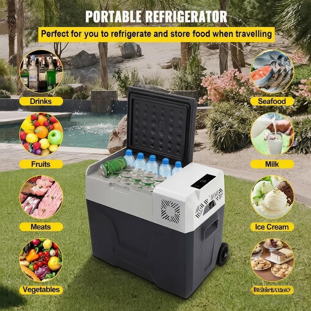 Compressor Refrigeration Box 50L Small Refrigerator Bicycle Camping Portable Refrigerator