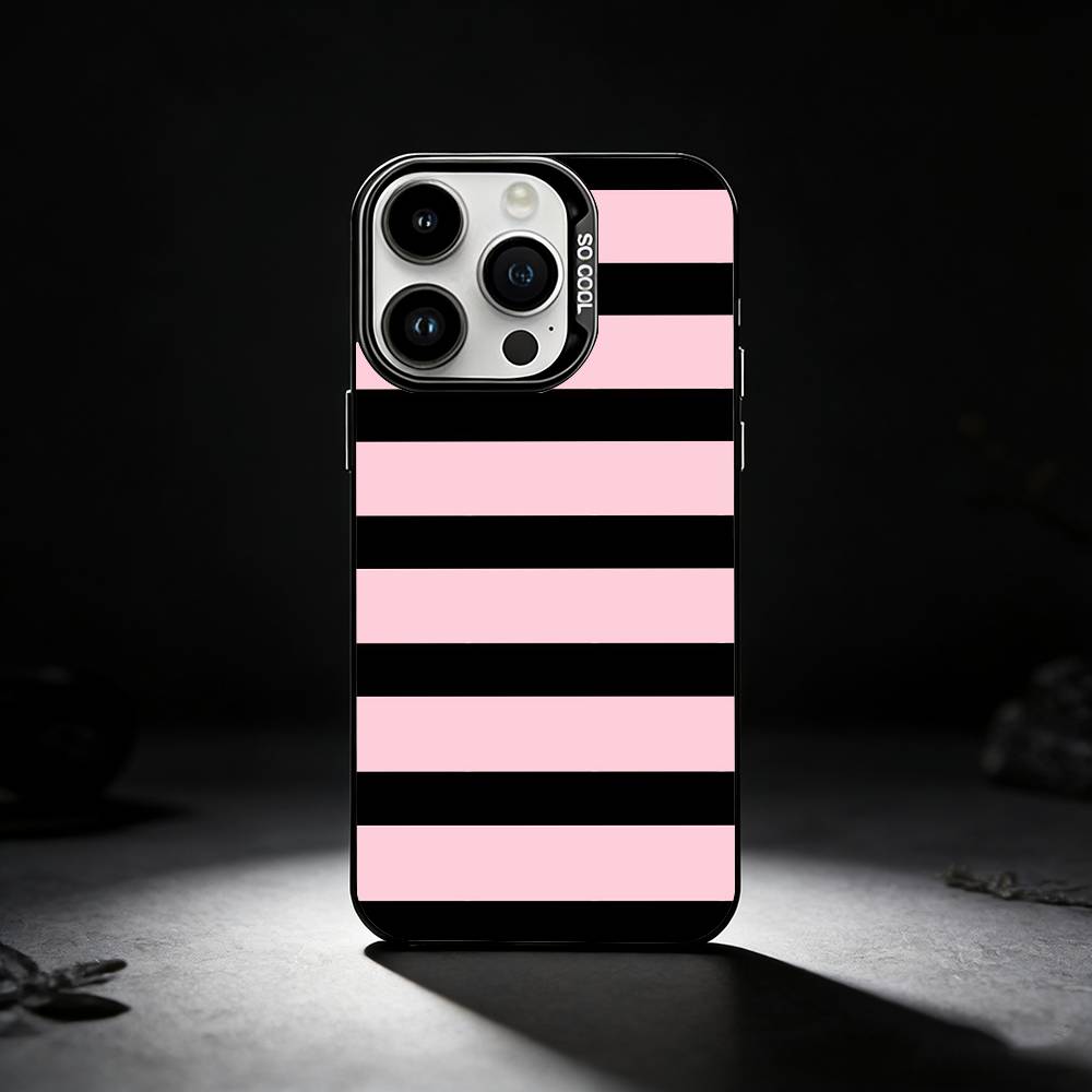 Stripe pattern Phone Case For iPhone 17,16,15,14,13,12,11 Plus,Pro Max,XS,Colored silver phone case iPhone12