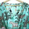 Indian Mint Long Animal Print Cotton Hippie Maxi Women Nightwear Caftan Dress CKFTN-SCRN-FULL-BUYIT-028