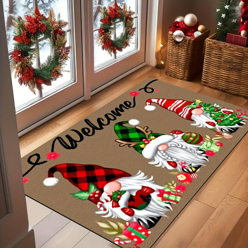 Christmas Gnome Welcome Floor Mat Doormat Living Room Bedroom Kitchen Home Decor Entryway Balcony Door Dining Carpet
