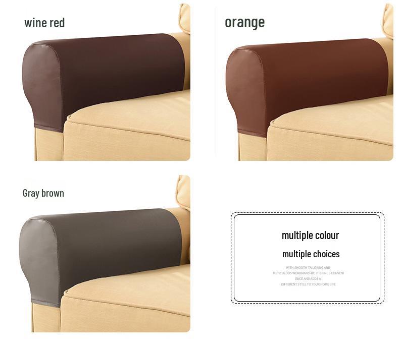 Universal Waterproof PU Leather Armrest Cover Set - Elastic, Full-Wrap Protection, Cross-Border Exclusive