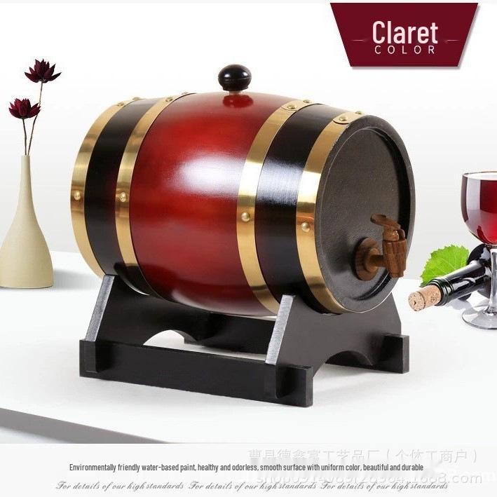 5L Oak Wine Barrel - Small Pine Wood Wine Barrel for Aging & Storage