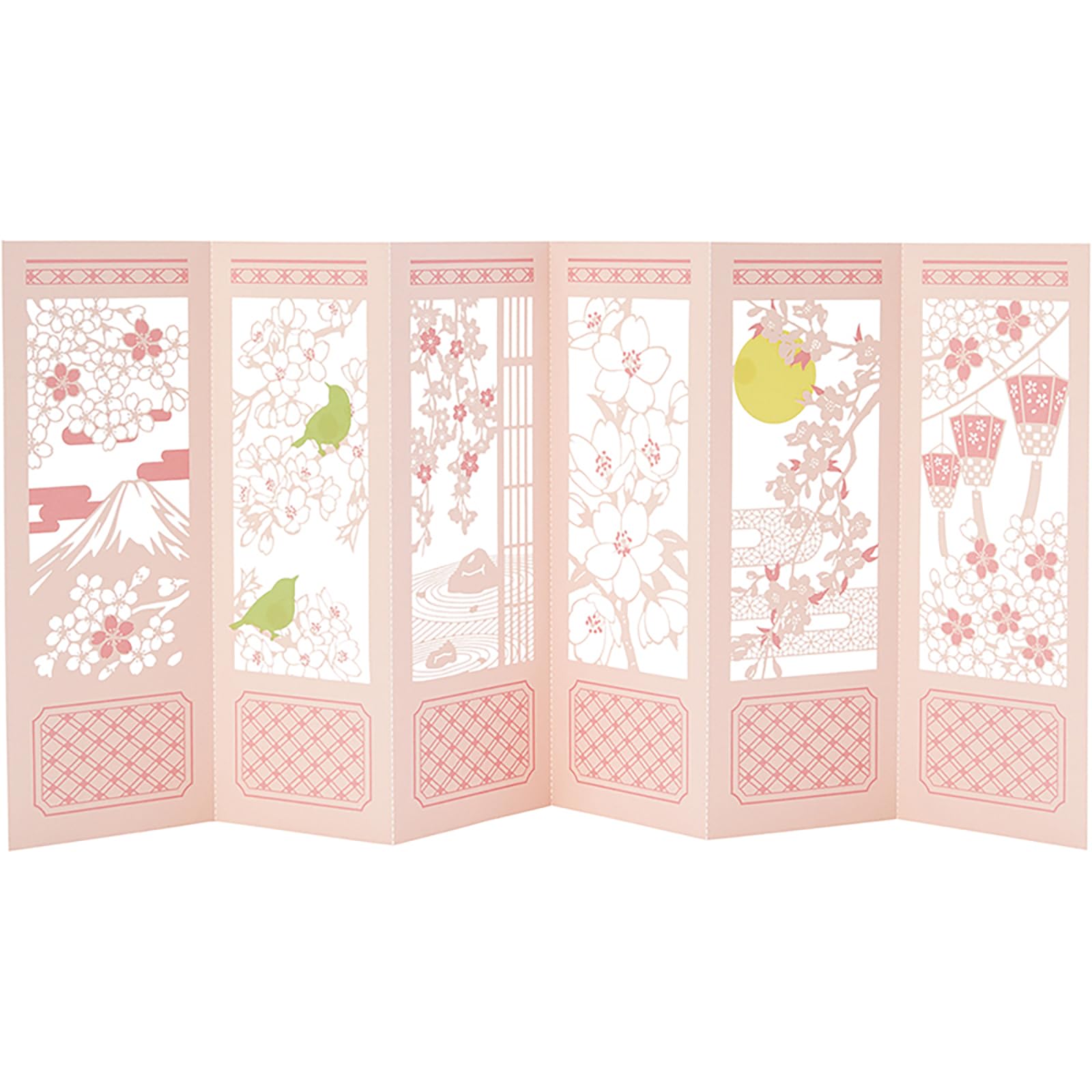 

Sanrio Spring Message Laser Accordion Cherry Blossom Greeting International Shipping JSC SANRIO 704962 Card, Card, Available, 25-4, розовый