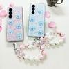 Epoxy Ice Blue Flower Dew Is Suitable for Samsung Zfold4 Folding Screen Mobile Phone Case Fold7 Glitter W24 Anti-drop Protective Case.