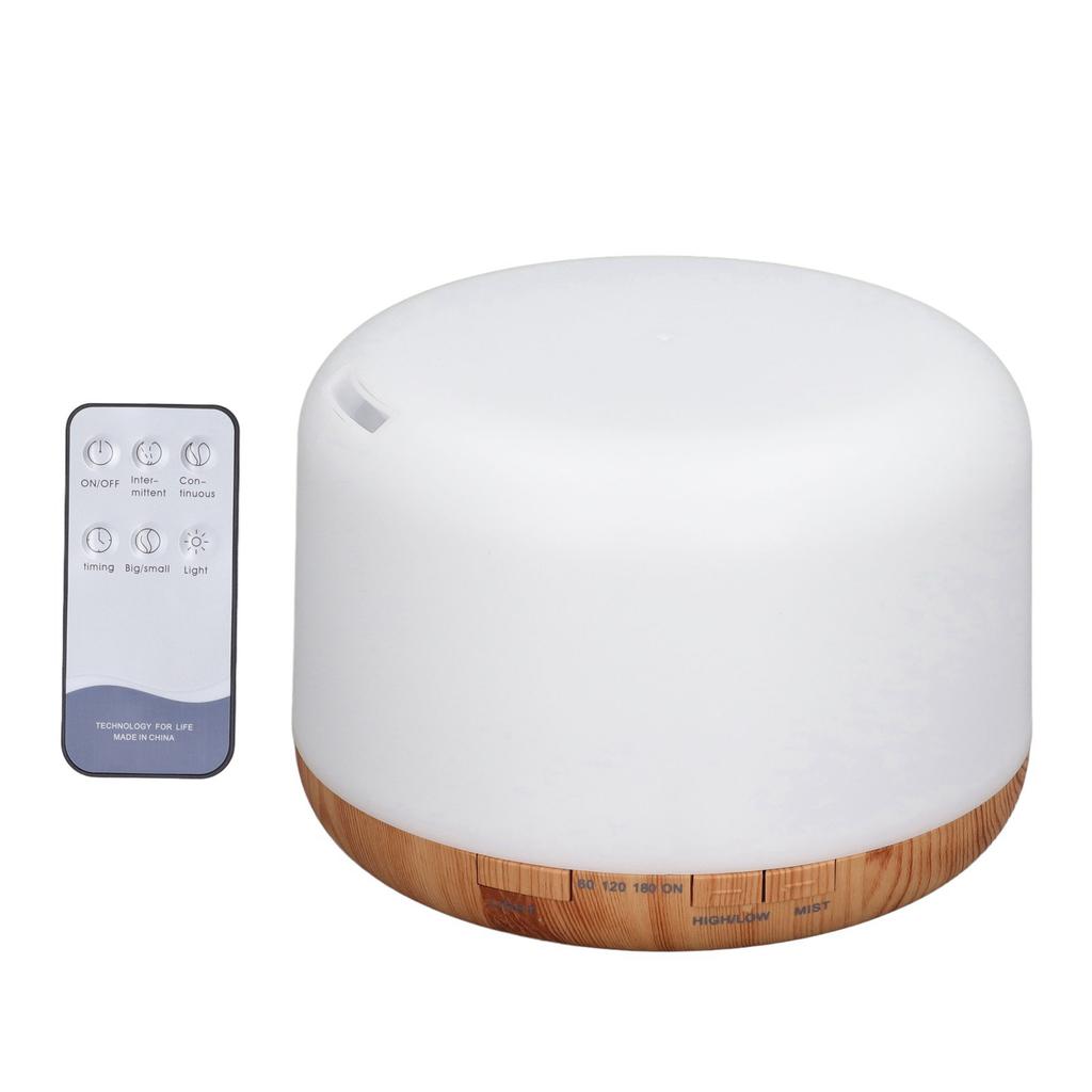 Diffuser Humidifier Remote Control Night Light Wood Grain Aromatherapy Humidifier 500ml 100‑240V