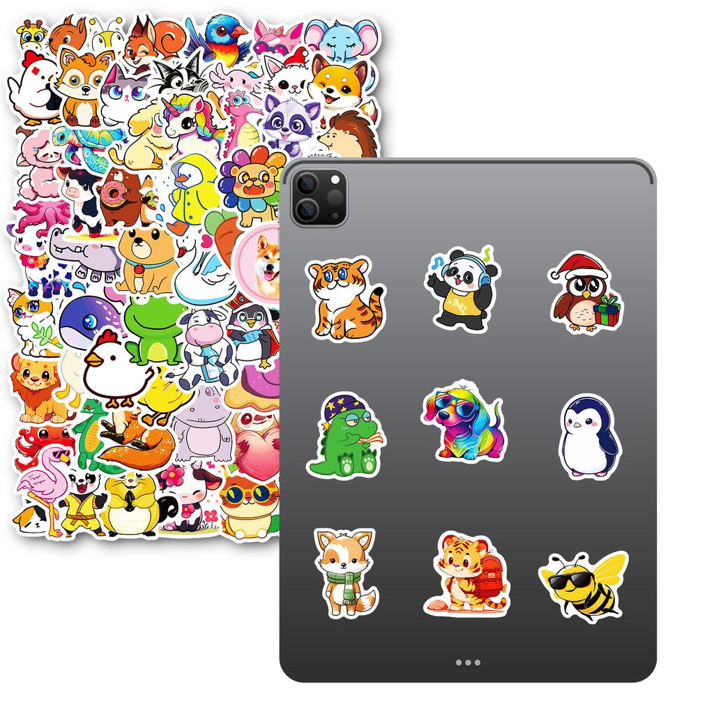 100 Niedliche Tiere Frisch und Modisch Koffer Wasserbecher Notizbuch Niedliche Wind Wasserdichte Aufkleber