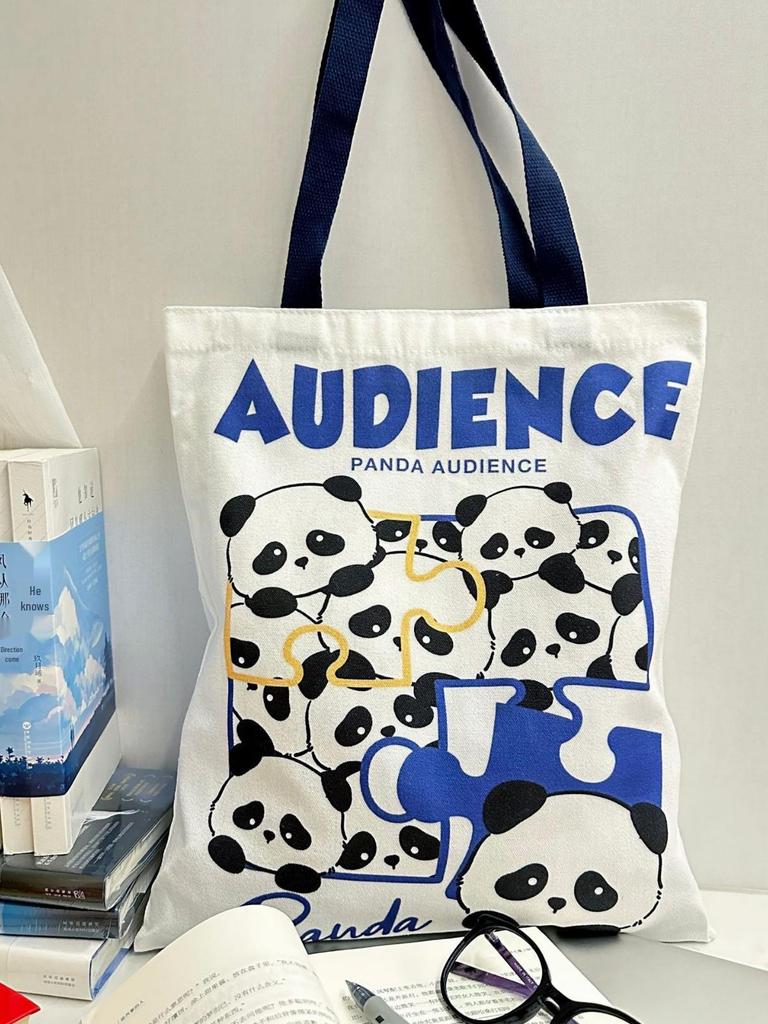 Cute Canvas Commute Tote Bag - Printed Pattern Student/Work Bag