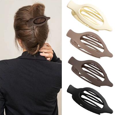 4pcs/Set Frosted Oval Hairpin Duck Beak Clip Headgear Large Back Head Plate Hairpin Hair Accessories